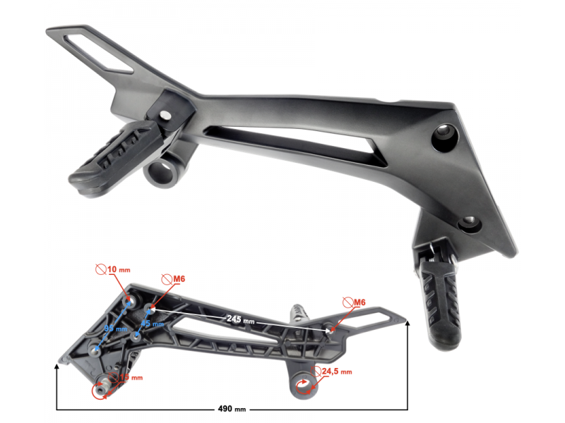 Right rear footrest Stratos 125