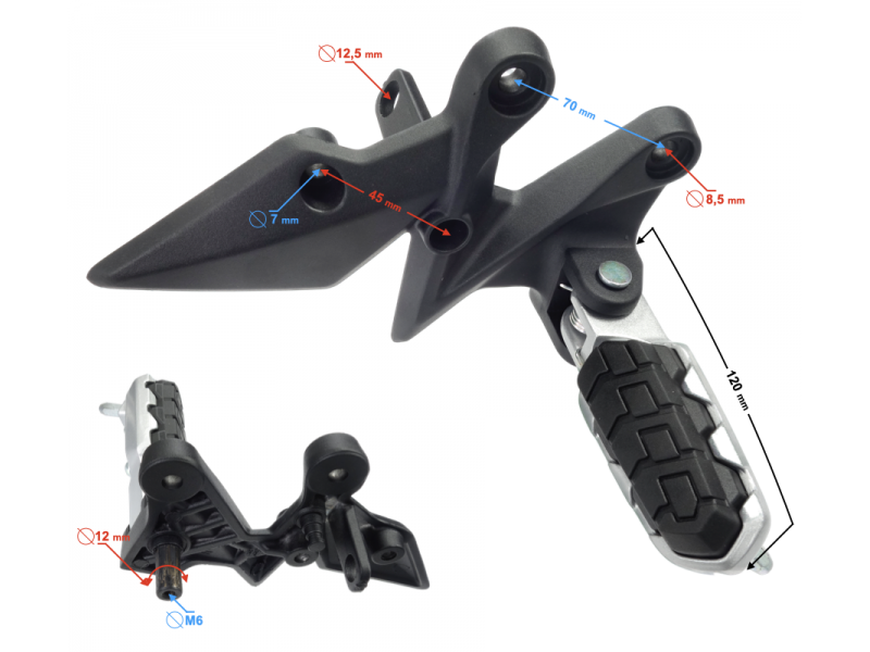Front footrest set. right VOGE 300 R/AC