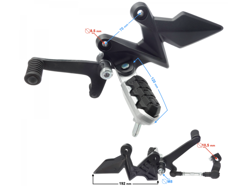 Front footrest set. Left VOGE 300 R/AC