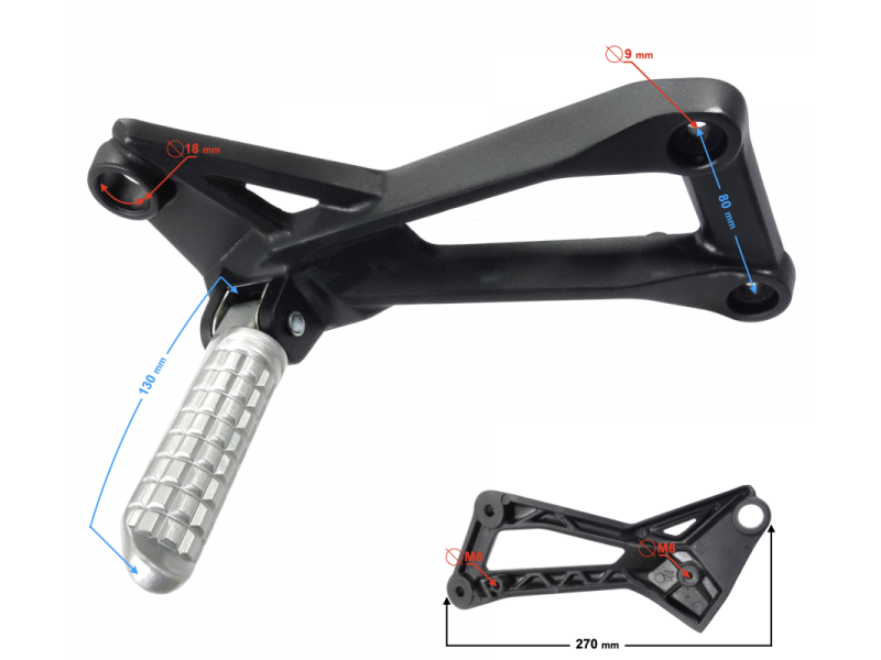 Rear footrest set. right VOGE 300 R Rear footrest set. right VOGE 300 R