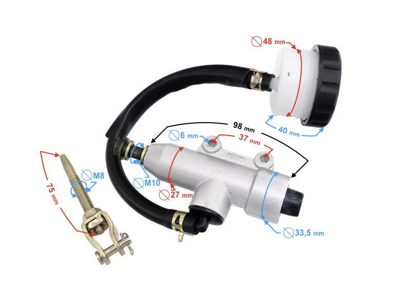 Rear brake pump for ATV