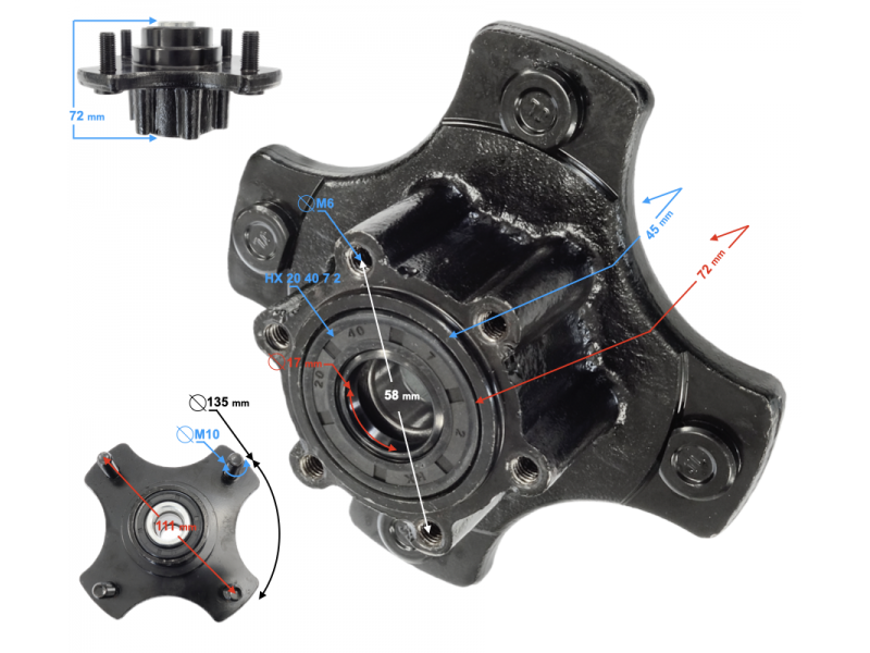 Wheel hub front Discover 200
