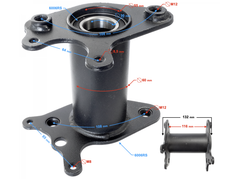 Rear axle hub ATV Rocky 125