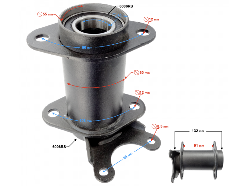 Rear Hub ATV Raptor 125