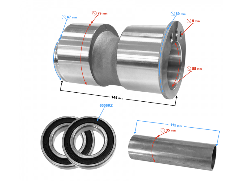 Rear wheel axle hub