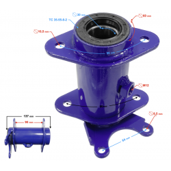 Rear axle hub blue T-rex 125 Rear axle hub blue T-rex 125