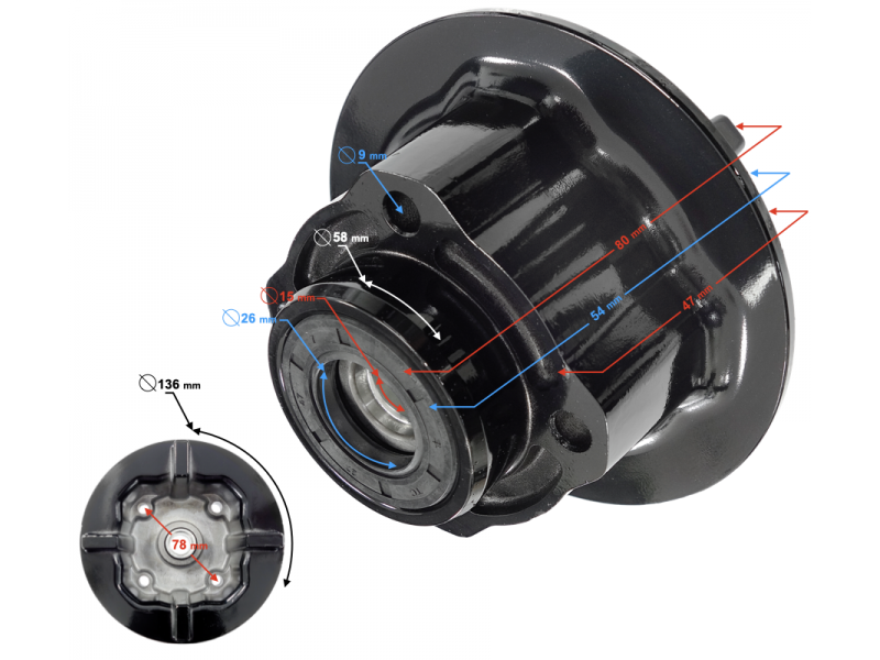 Wheel hub rear Street-R 125