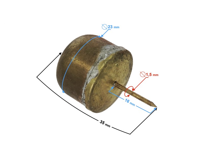 Carburetor float Romet Komar, copper