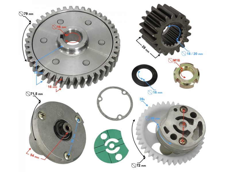 Oil pump set for Classic 125 motorcycle