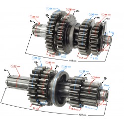 Gearbox for motorcycles with Moretti 125cc engine