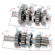 Gearbox for Moretti horizontal 154FMI engine, 125cc 4T, 4-speed Manual, Black
