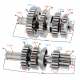 Gearbox for Moretti horizontal 152FMH engine, 110cc 4T, 4-speed manual