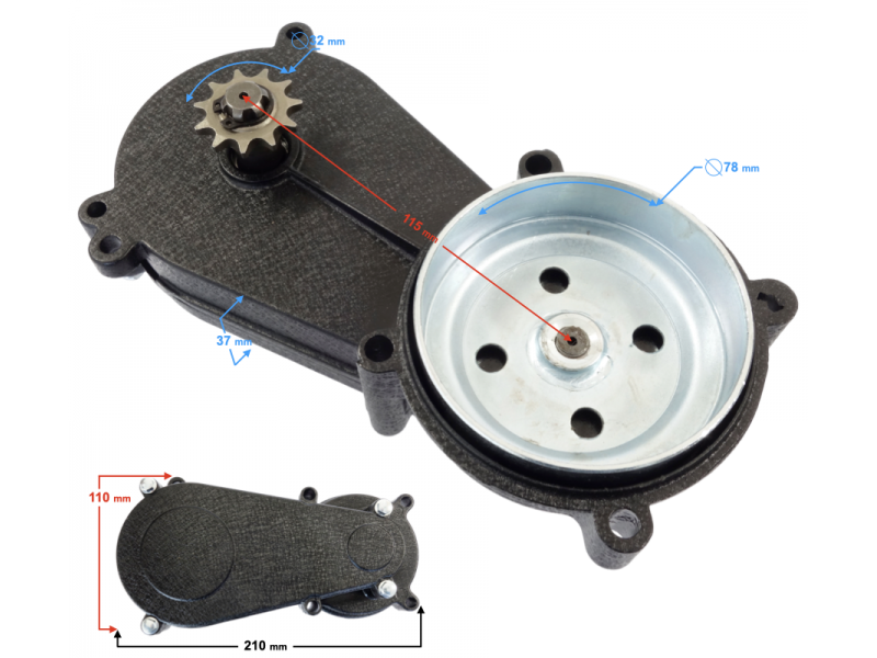 Drive motor cover for mini ATV / pocket gear