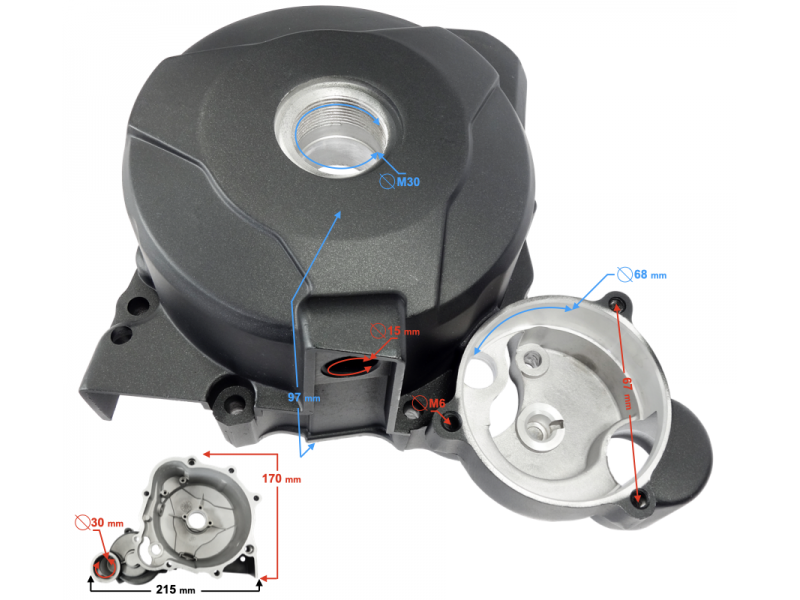 Magneto cover for engine 250cc 4T