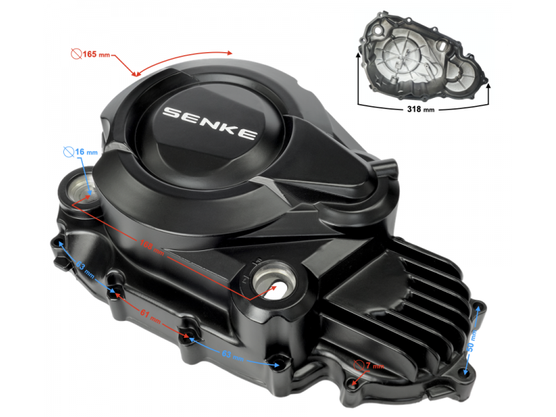 Right crankcase cover for Classic 125 motorcycle