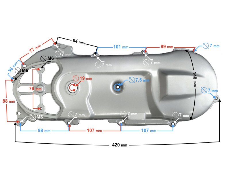 Engine drive cover for 50 2 T scooter