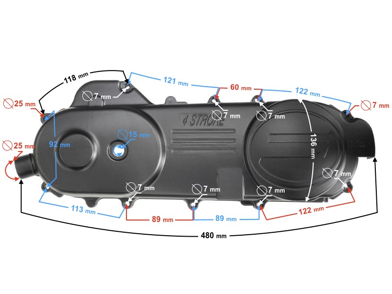 Engine cover 460 for 4T scooter