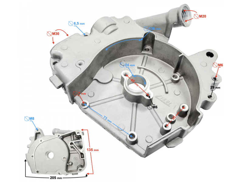 Engine cover- oil filler for 50 4T scooter