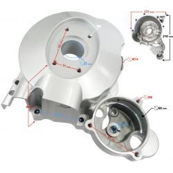 Magneto cover for Moretti engine vertical 162FMJ, 150cc 4T 5-speed manual