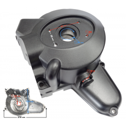 Magneto cover for Moretti horizontal engine 154FMI, 125cc 4T, 4-speed Manual, black