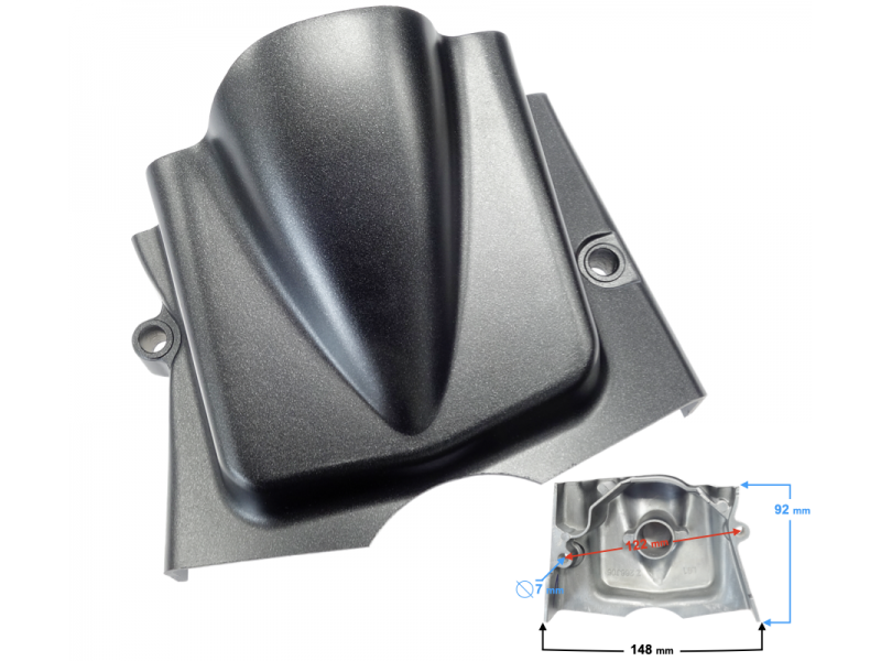 Gear cover for Moretti horizontal engine 154FMI, 125cc 4T, 4-speed Manual, black