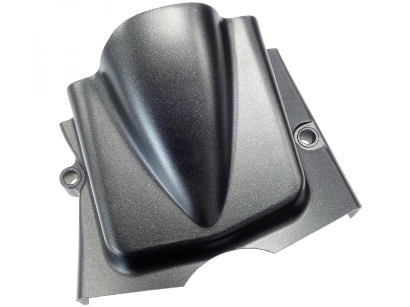 Sprocket cover for Moretti horizontal 152FMH engine, 110cc 4T, 4-speed manual, black
