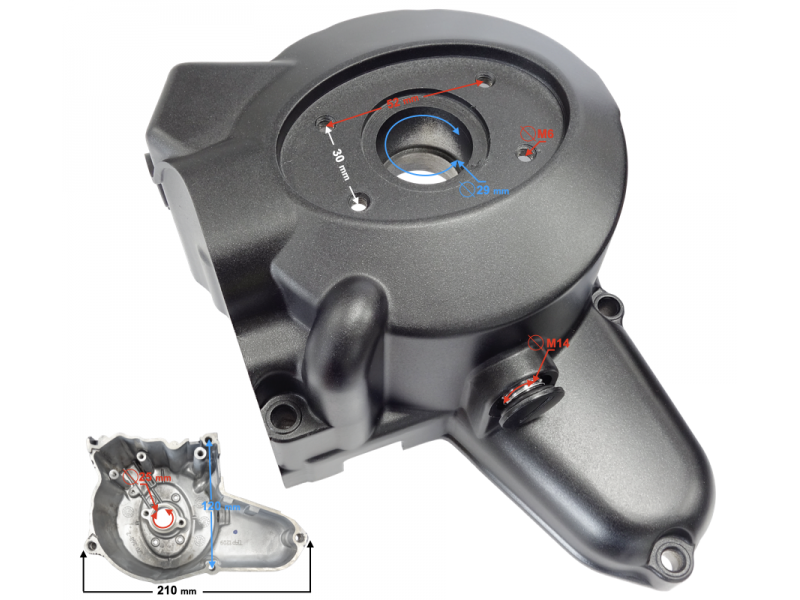 Spark cover for Moretti 152FMH horizontal engine, 110cc 4T, 4-speed manual, black