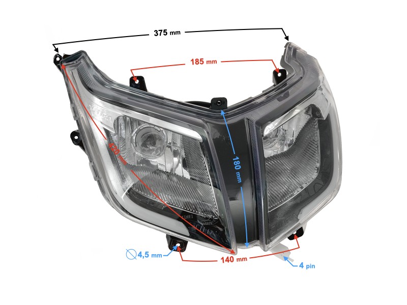Headlight for E-Max scooter