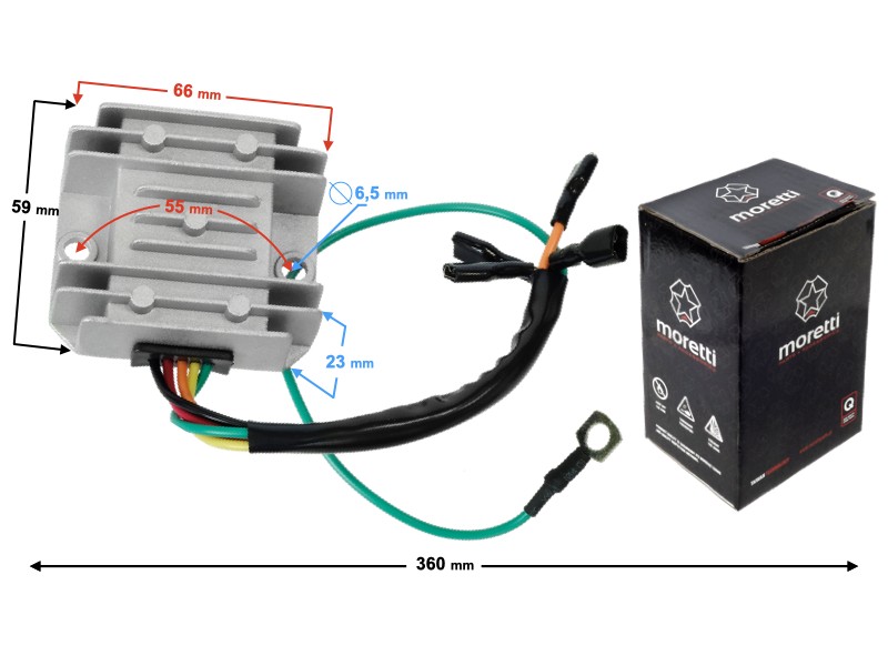 Voltage regulator for moped, 5 cables Voltage regulator for moped, 5 cables