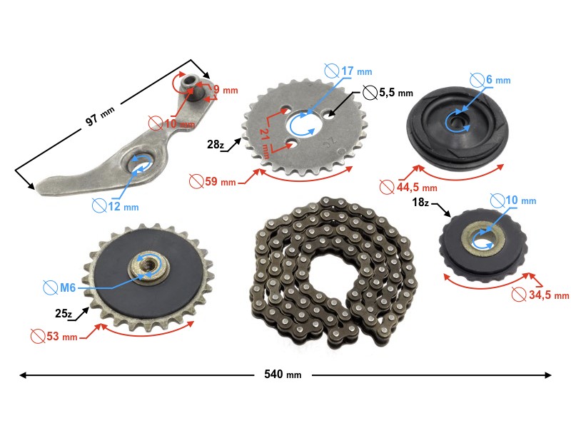 Camshaft with timing chain 84 links for 110cc engine