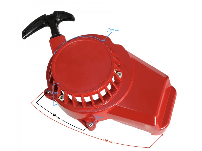 Engine cover - cutter for Pocket Bike moped, aluminum, red