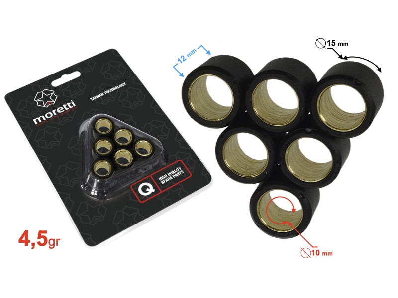 Variator rollers (4.5gr) for 2T scooter
