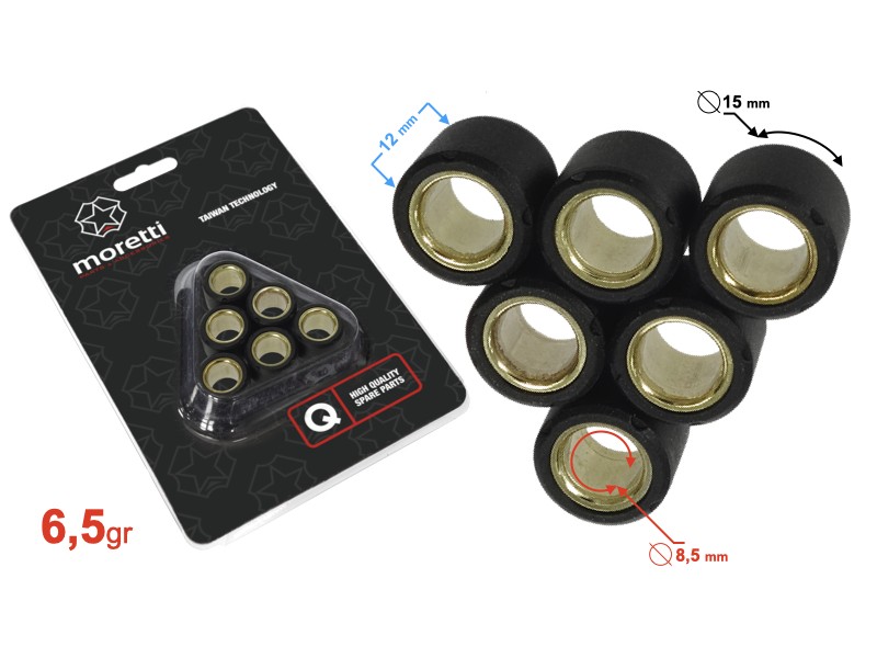 Variator rollers (6.5gr) for 2T scooter