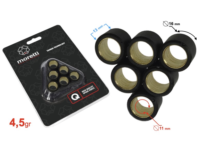Variator rollers (4.5gr) for 4T scooter Variator rollers (4.5gr) for 4T scooter