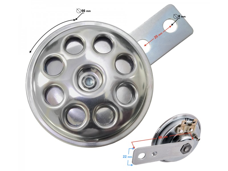 Sound signal 6V, chrome