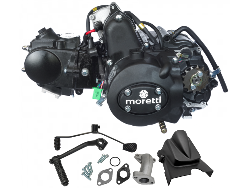 Horizontal engine 70cc 4T with air cooled manual gearbox for moped