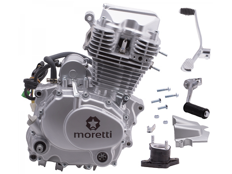 Vertical Moretti 163FMK, 175cc 4T engine, 5-speed manual, silver