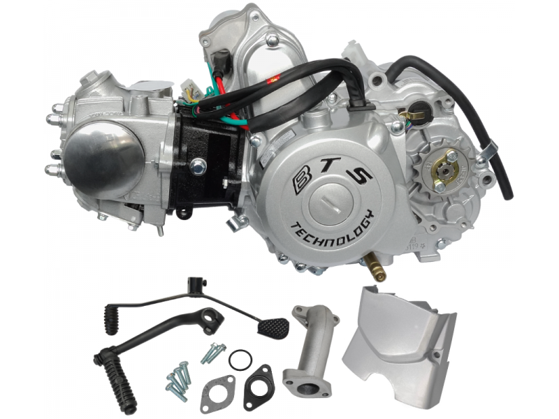 Horizontal engine 139FMB, 50cc 4T, 4 speed manual, silver, old covers