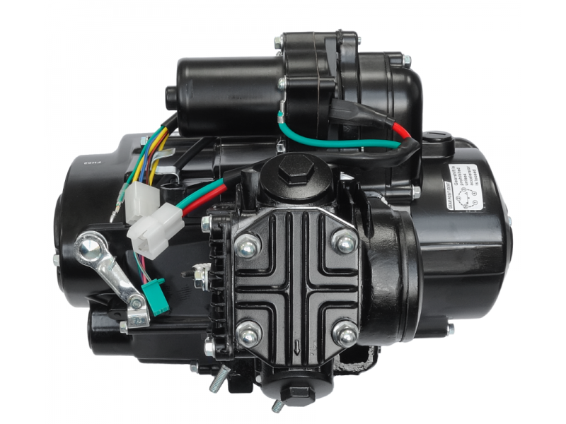 Horizontal engine 70cc 4T with manual gearbox for moped, black, new covers (without oil)