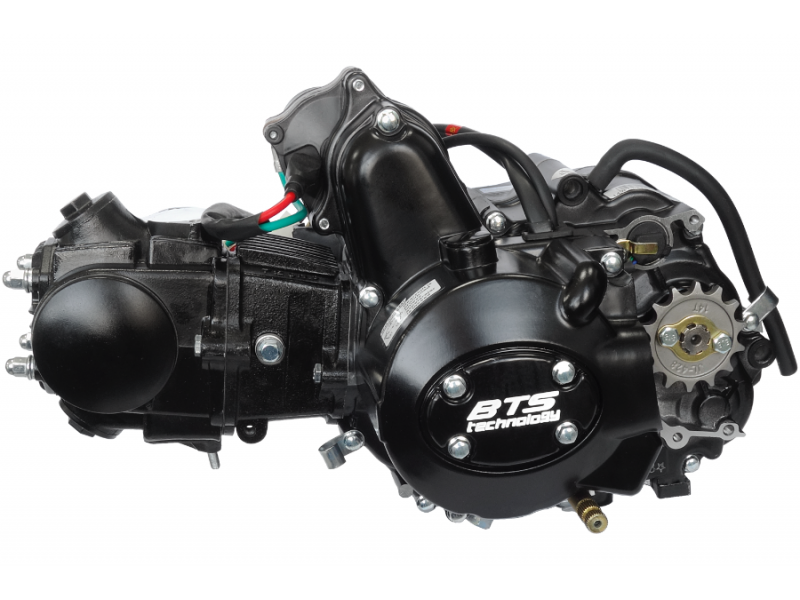 Horizontal engine 70cc 4T with manual gearbox for moped, black, new covers (without oil)
