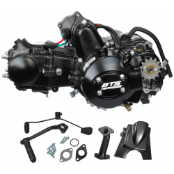 Horizontal engine 70cc 4T with manual gearbox for moped, black, new covers (without oil)