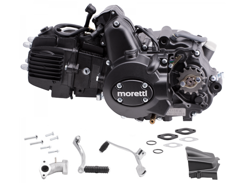 Horizontal Moretti engine 154FMI, 125cc 4T , 4 speed, automatic, black