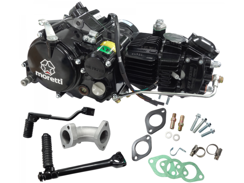 Horizontal engine Moretti 1P62FMK, 170cc 4T, 4-speed manual, black