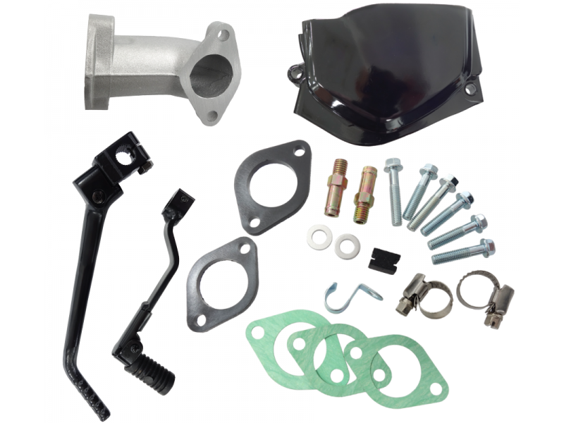 Horizontal engine Moretti 1P60FMJ, 150cc 4T, 4-speed manual, black with starter