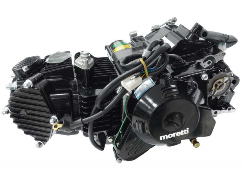 Horizontal engine Moretti 1P60FMJ, 150cc 4T, 4-speed manual, black with starter