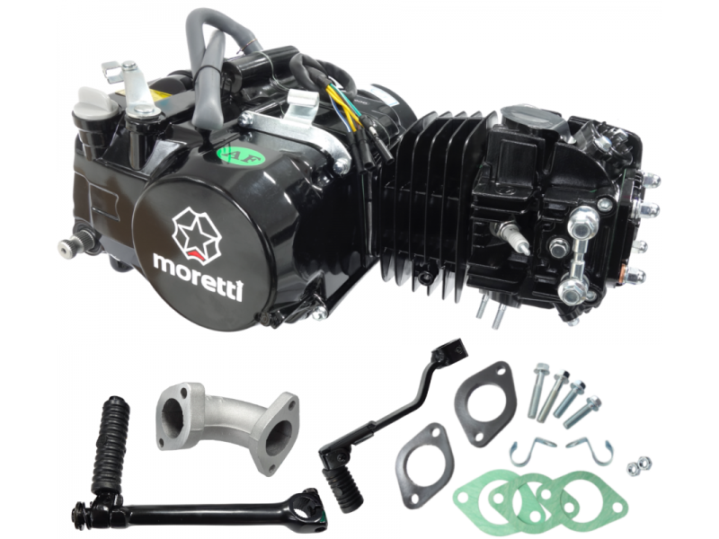 Engine Moretti horizontal 1P56FMJ, 140cc, 4-speed manual, black