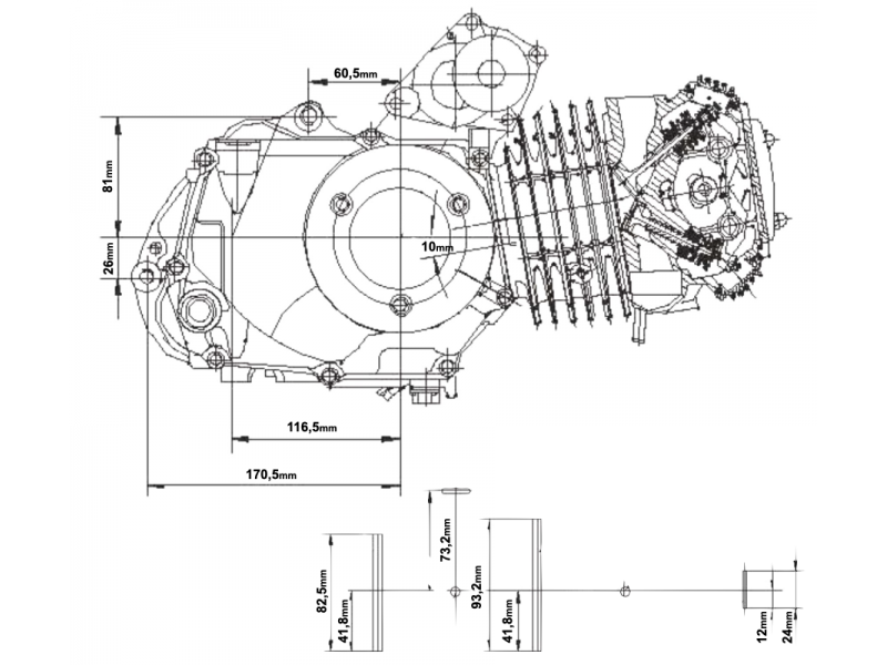 Engine Moretti ATV 140 3+1