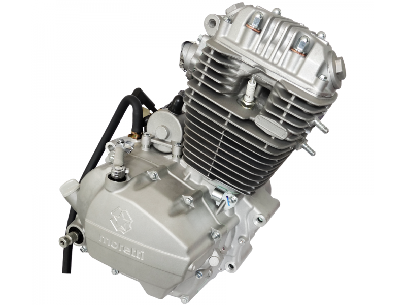 Vertical Moretti engine 250cc 4T, 5-speed manual