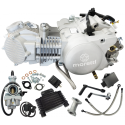 Vertical Moretti engine 1P60YMJ, 150cc 4T, 4-speed manual, set with cooler