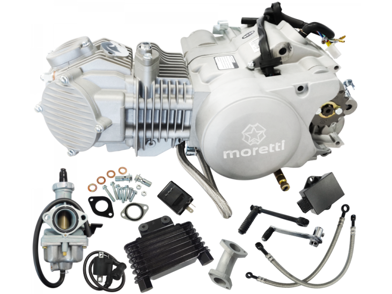 Vertical Moretti engine 1P60YMJ, 150cc 4T, 4-speed manual, set with cooler